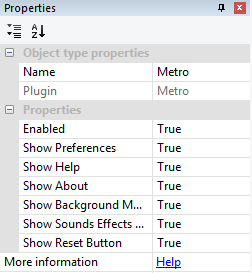 Windows 8 plugin for Construct 2 - Property Sheet for R5
